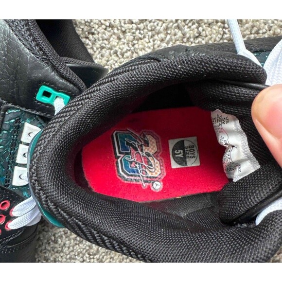 Nike Air Jordan 3 Retro Black Hyper Jade Red Size 5 Youth (Size 6.5 Women's) - Picture 8 of 8